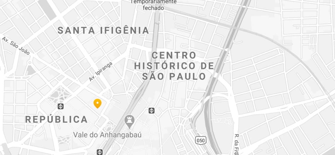 mapa marcando o endereço da loja no Rio de Janeiro